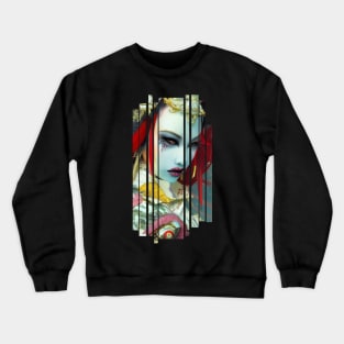 Japanese Geisha Girl Kabuki Demon by Raven Glow Crewneck Sweatshirt